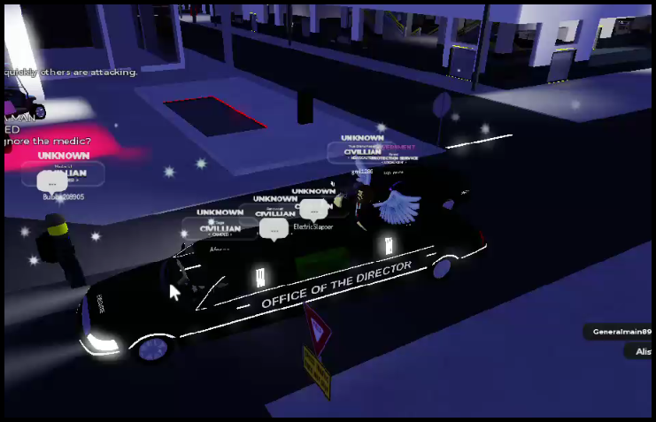 Protesters surrounding NBTF limousine